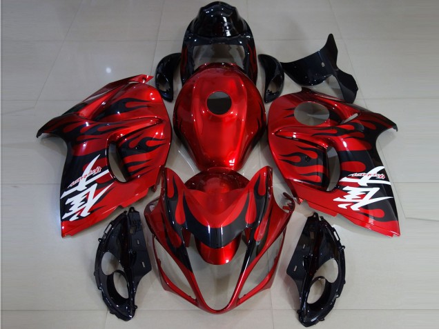 2008-2020 Red Black Flame Suzuki GSXR 1300 Motorcycle Fairings UK