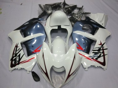 Buy 1997-2007 White and Dusty Blue Suzuki GSXR 1300 Motorcycle Fairings UK