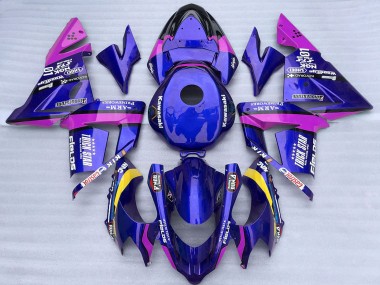 Buy 2004-2005 Blue and Pink Trick Star Kawasaki ZX10R Motorcycle Fairings UK