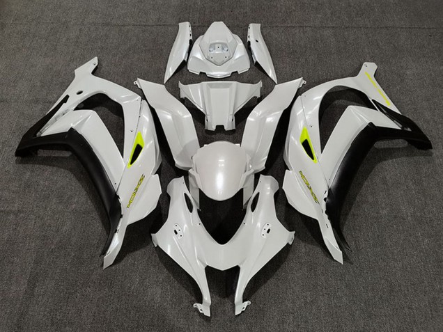 2016-2019 Pearl White Yellow Matte Black Kawasaki ZX10R Motorcycle Fairings UK