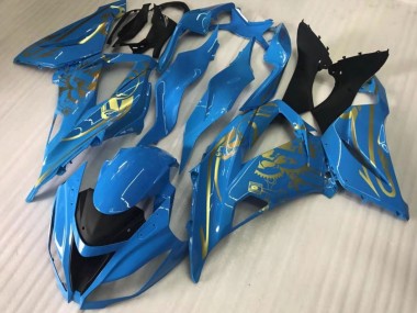 Buy 2016-2019 Blue Gold Kawasaki ZX10R Motorcycle Fairings UK