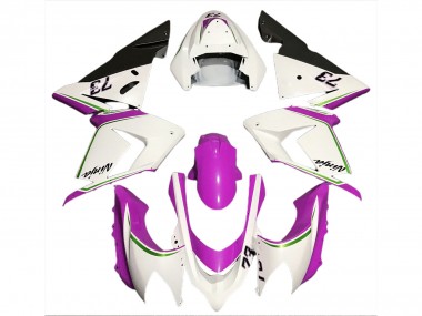 Buy 2004-2005 Glossy White Pink Kawasaki ZX10R Motorcycle Fairings UK
