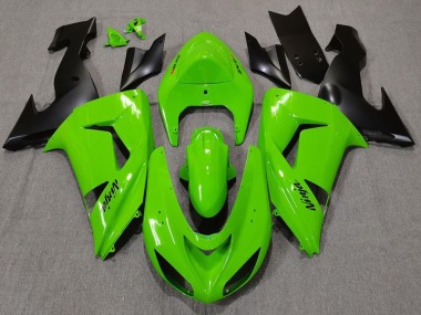 Buy 2006-2007 Green Matte Black Kawasaki ZX10R Motorcycle Fairings UK