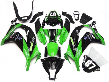 Buy 2016-2019 Green Glossy Black Team Green Star 87 Kawasaki ZX10R Motorcycle Fairings UK