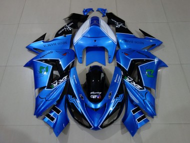 Buy 2006-2007 Liquid Blue Glossy Black Kawasaki ZX10R Motorcycle Fairings UK