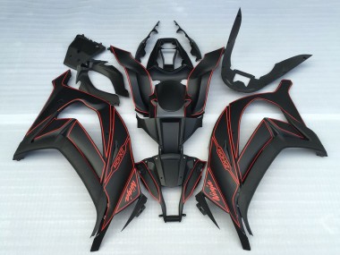 Buy 2011-2015 Matte Black Red Kawasaki ZX10R Motorcycle Fairings UK