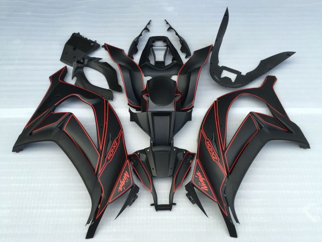 2011-2015 Matte Black Red Kawasaki ZX10R Motorcycle Fairings UK