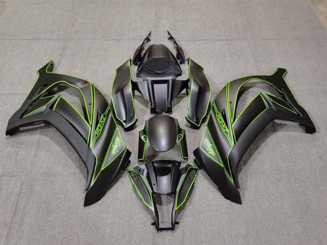 2011-2015 Matte Black Green Lining Kawasaki ZX10R Motorcycle Fairings UK