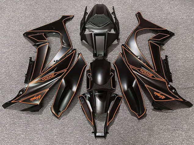2011-2015 Matte Black Orange Lining Kawasaki ZX10R Motorcycle Fairings UK