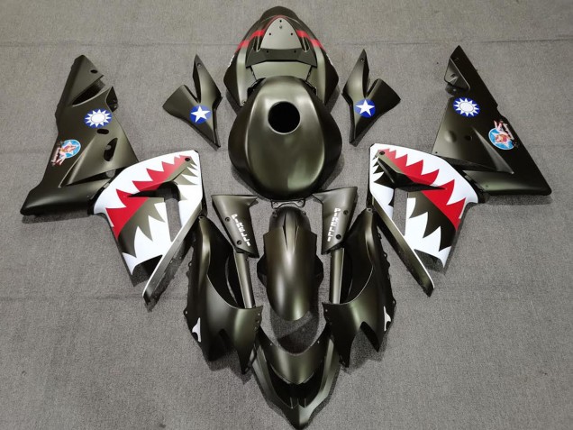 2004-2005 Military Green Shark Kawasaki ZX10R Motorcycle Fairings UK
