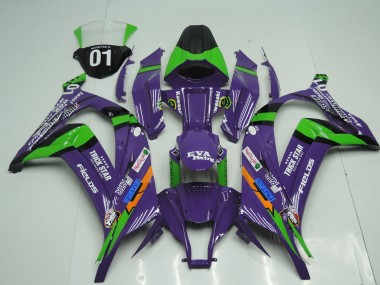 Buy 2011-2015 Purple Black Green Orange White Trick Star Eva Racing OEM Style Kawasaki ZX10R Motorcycle Fairings UK