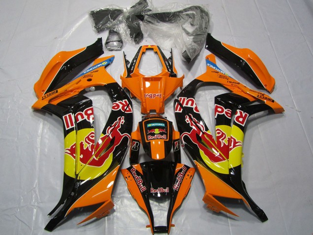 2011-2015 Orange Yellow Glossy Black Red bull Kawasaki ZX10R Motorcycle Fairings UK