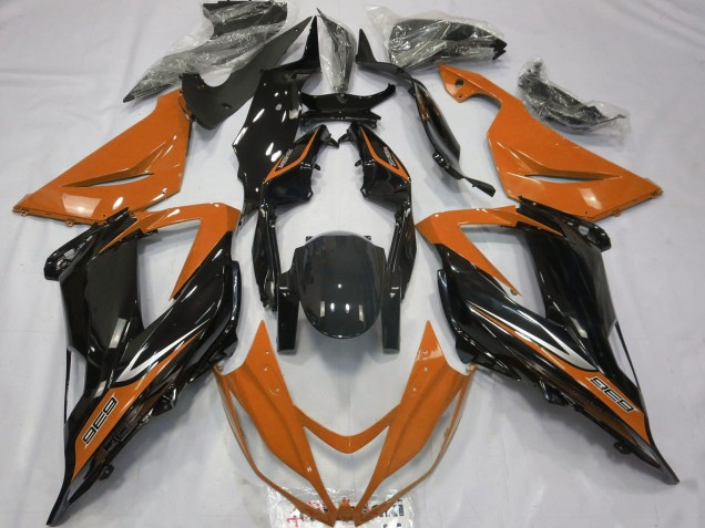 2013-2018 Orange Glossy Black Kawasaki ZX6R Motorcycle Fairings UK