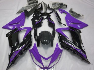Buy 2013-2018 Purple Glossy Black Kawasaki ZX6R Motorcycle Fairings UK