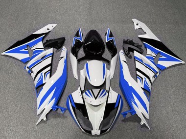 Buy 2009-2012 White Blue Black Zag Kawasaki ZX6R Motorcycle Fairings UK