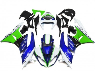 Buy 2009-2012 White Green Blue Black Kawasaki ZX6R Motorcycle Fairings UK