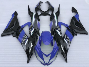 Buy 2013-2018 Blue Black White Kawasaki ZX6R Motorcycle Fairings UK