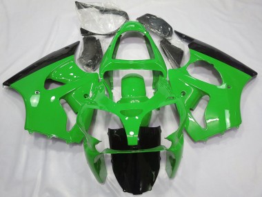 Buy 2000-2002 Green Glossy Black Kawasaki ZX6R Motorcycle Fairings UK