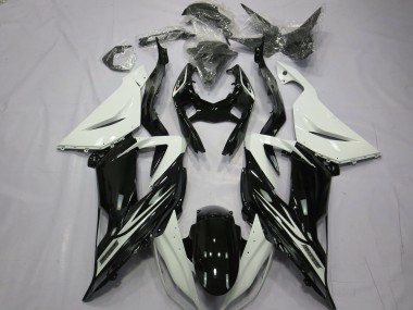 Buy 2013-2018 White Glossy Black Kawasaki ZX6R Motorcycle Fairings UK