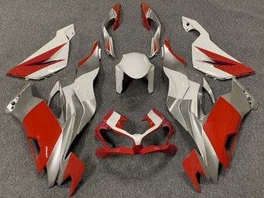 Buy 2019-2023 White Silver Red Kawasaki ZX6R Motorcycle Fairings UK