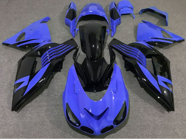 2006-2011 Blue Glossy Black Kawasaki ZX14R Motorcycle Fairings UK