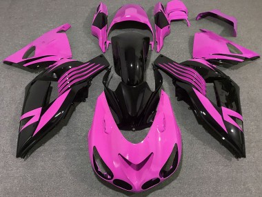 Buy 2006-2011 Pink Glossy Black Kawasaki ZX14R Motorcycle Fairings UK