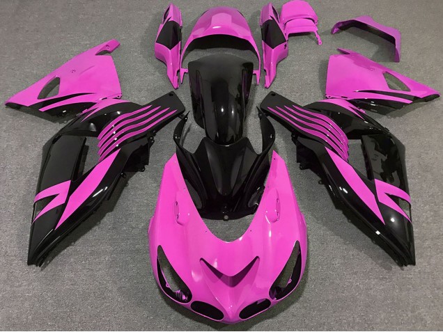 2006-2011 Pink Glossy Black Kawasaki ZX14R Motorcycle Fairings UK