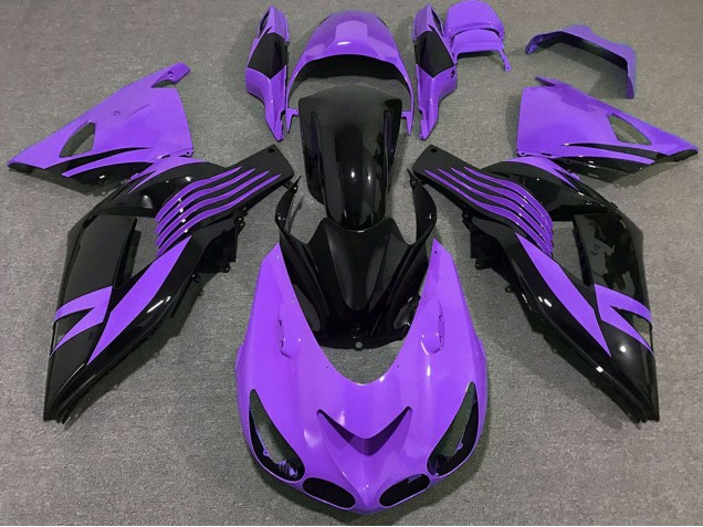 2006-2011 Purple Glossy Black Kawasaki ZX14R Motorcycle Fairing UK