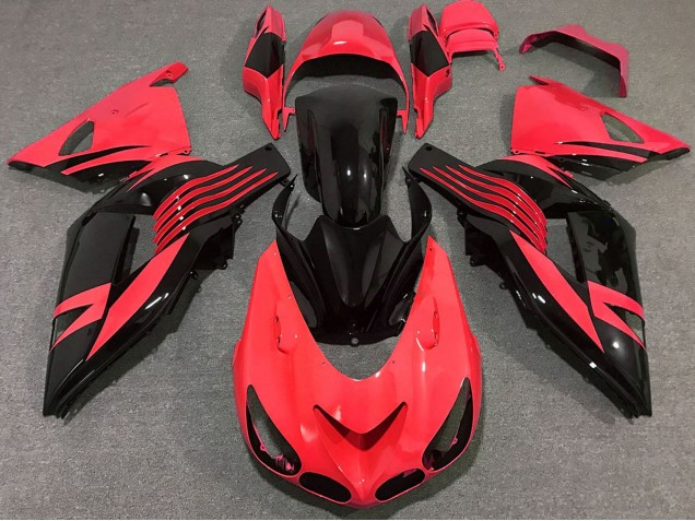 2006-2011 Red Glossy Black Kawasaki ZX14R Motorcycle Fairing UK