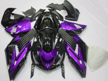 Buy 2006-2011 Purple Glossy Black Kawasaki ZX14R Motorcycle Fairings UK