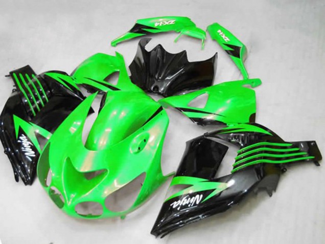 2012-2024 Green Glossy Black White Ninja Kawasaki ZX14R ZZR 1400 Motorcycle Fairings UK