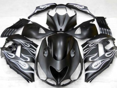 Buy 2006-2011 Matte Black Silver Flame Kawasaki ZX14R Motorcycle Fairings UK