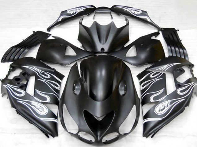 2006-2011 Matte Black Silver Flame Kawasaki ZX14R Motorcycle Fairings UK