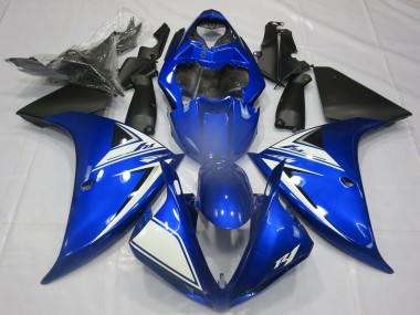 Buy 2012-2014 Blue White Matte Black Yamaha R1 Motorcycle Fairings UK