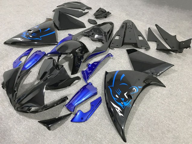2009-2011 Glossy Black Blue Panther Yamaha R1 Motorcycle Fairings UK
