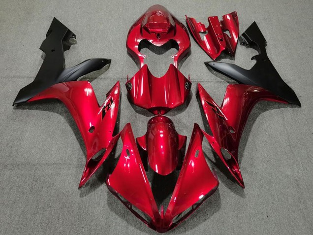 2004-2006 Candy Red Matte Black Yamaha R1 Motorcycle Fairings UK