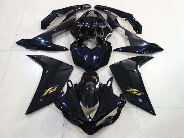 2007-2008 Glossy Black Dark Blue Gold Decal Yamaha R1 Motorcycle Fairings UK