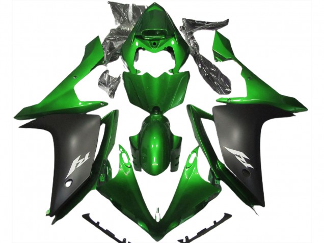 2007-2008 Green Matte Black Yamaha R1 Motorcycle Fairing UK