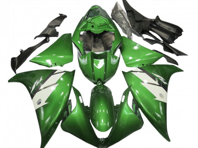 2012-2014 Green White Yamaha R1 Motorcycle Fairings UK