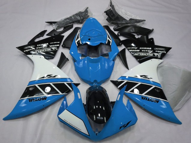 2012-2014 Blue White Glossy Black Yamaha R1 Motorcycle Fairings UK
