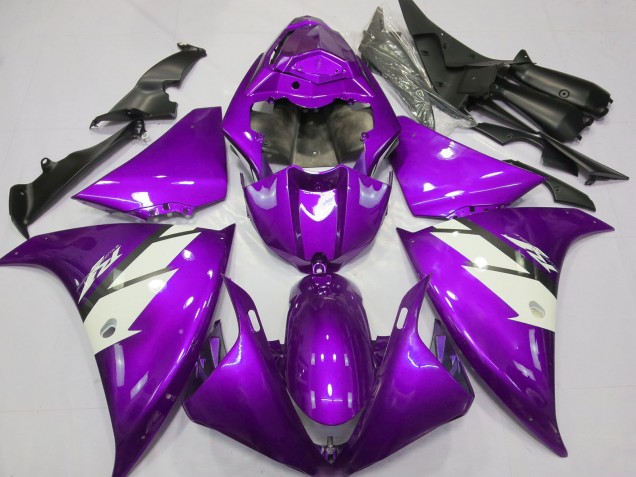 2012-2014 Purple White Yamaha R1 Motorcycle Fairings UK