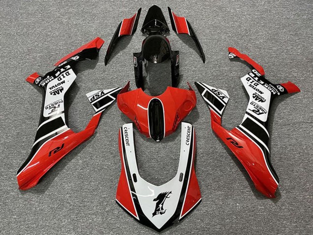 2015-2019 White Red Glossy Black Motul YSP Yamaha R1 Motorcycle Fairings UK