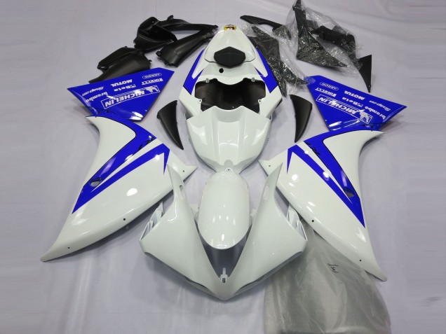 2012-2014 White Blue Yamaha R1 Motorcycle Fairings UK