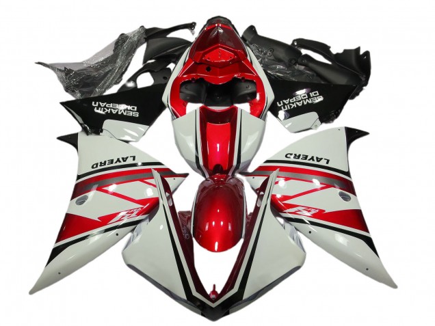 2012-2014 White Red Black Layerd Semakin Didepan Yamaha R1 Motorcycle Fairings UK