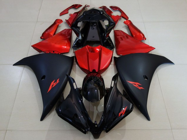 2012-2014 Glossy Black Matte Black Red Yamaha R1 Motorcycle Fairing UK