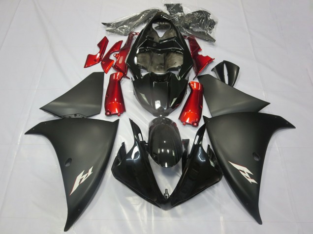 2012-2014 Glossy Black Matte Black Red Yamaha R1 Motorcycle Fairings UK