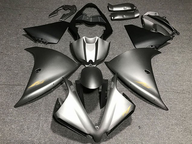 2012-2014 Matte Grey Gold Decals Yamaha R1 Motorcycle Fairings UK