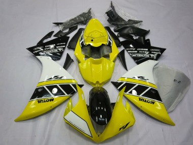 Buy 2012-2014 White Yellow Glossy Black Yamaha R1 Motorcycle Fairings UK