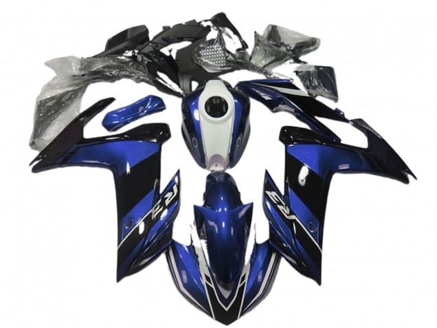 2015-2018 Blue White Glossy Black Yamaha R3 Motorcycle Fairings UK
