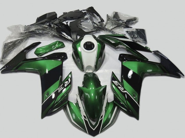2015-2018 Green White Glossy Black Yamaha R3 Motorcycle Fairing UK